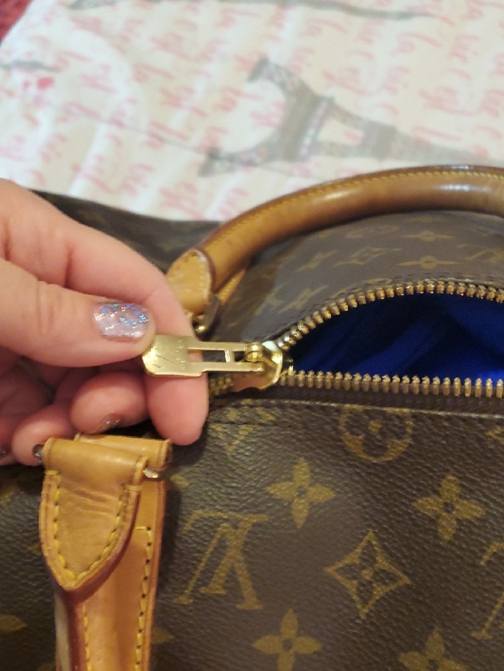 Vintage Louis Vuitton Brown Monogram Holdall with Tan Leather Trim - Picture 10 of 12